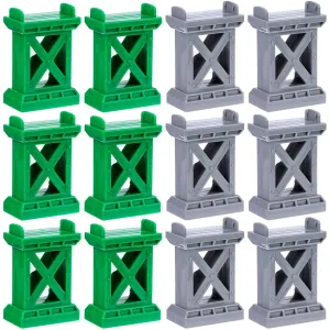 12 Pcs Train Bridge Pier Track Railway Accessories Multi Level Support Risers