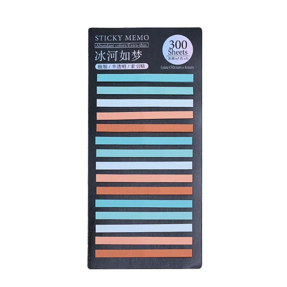 300Sheets Color Stickers Transparent Fluorescent Index Tabs Flags Sticky Note Posted It Stationery School Office Supplies