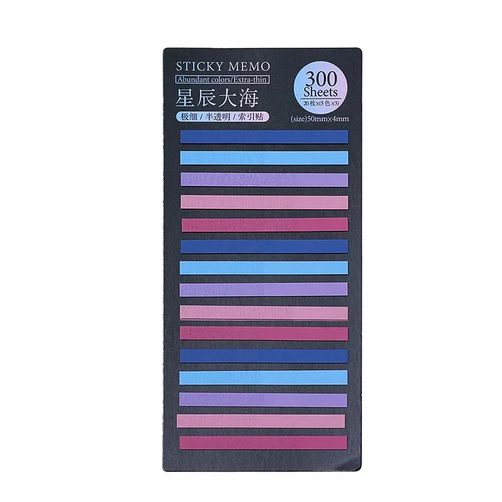 300Sheets Color Stickers Transparent Fluorescent Index Tabs Flags Sticky Note Posted It Stationery School Office Supplies