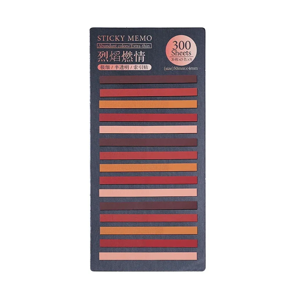 300Sheets Color Stickers Transparent Fluorescent Index Tabs Flags Sticky Note Posted It Stationery School Office Supplies