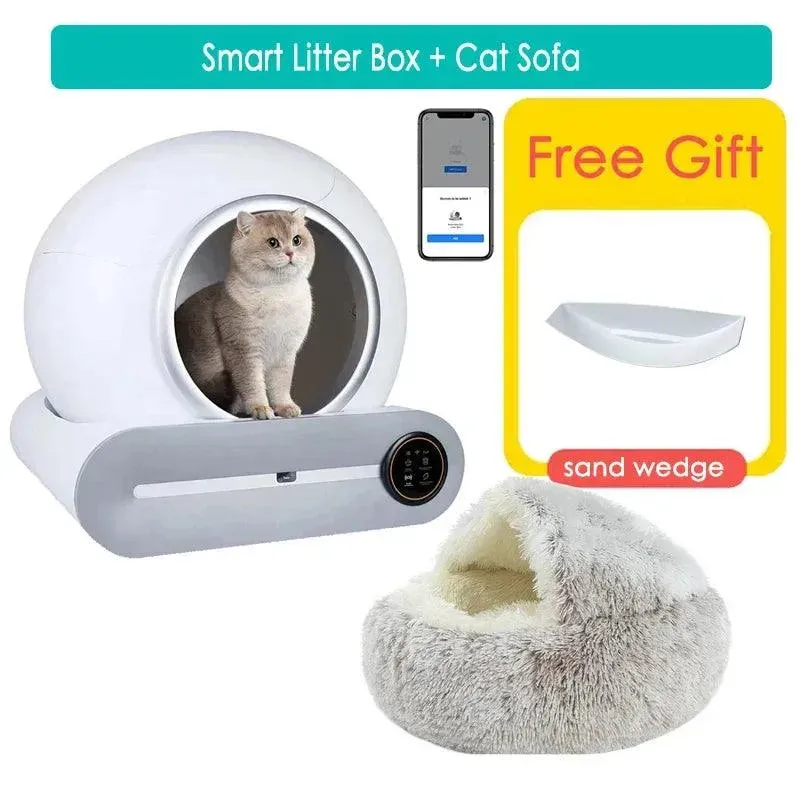 65L Smart Cat Litter Box Self-Cleaning Pet Toilet