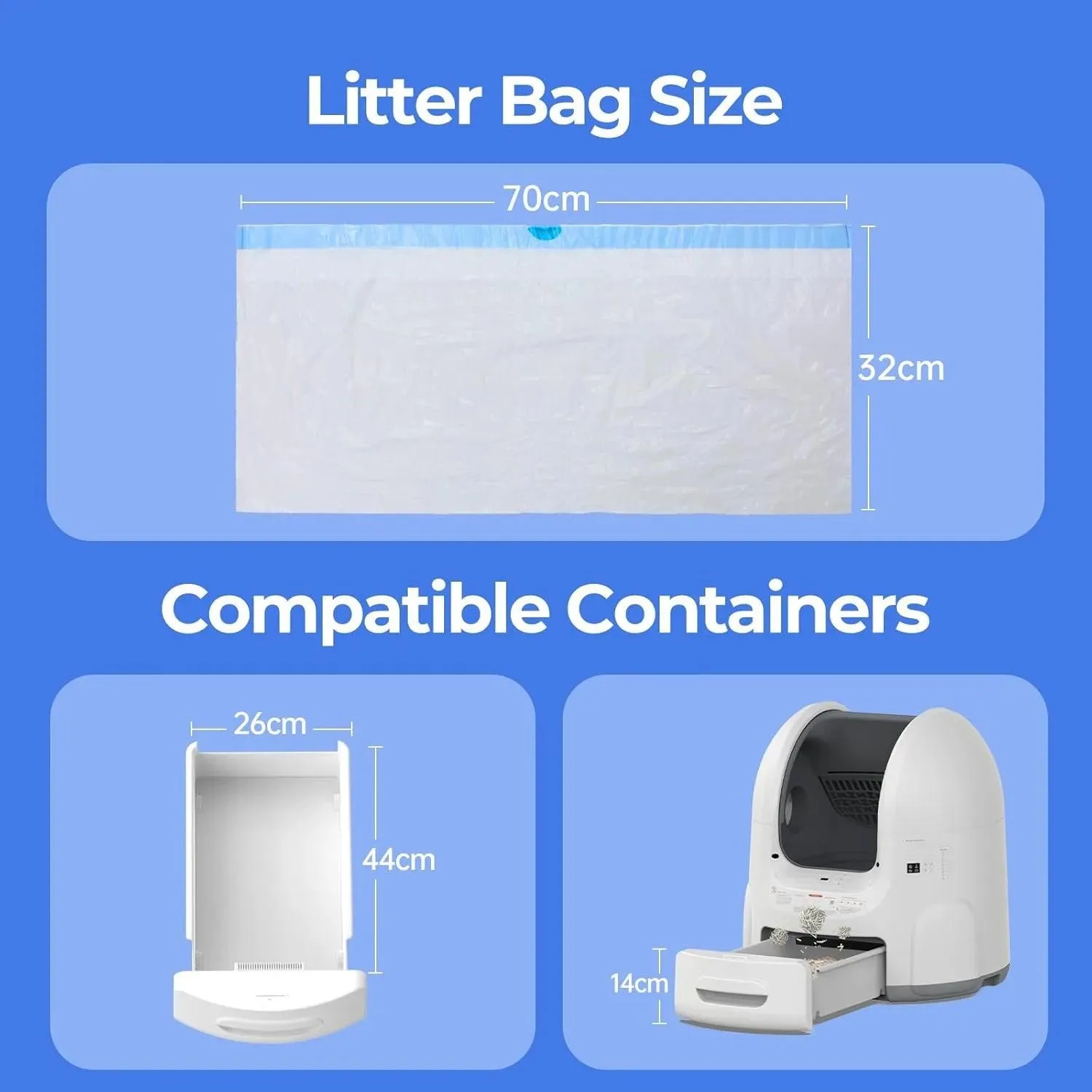 Amicura 12L Litter Bags with Handle, for cura 2（45 bags）