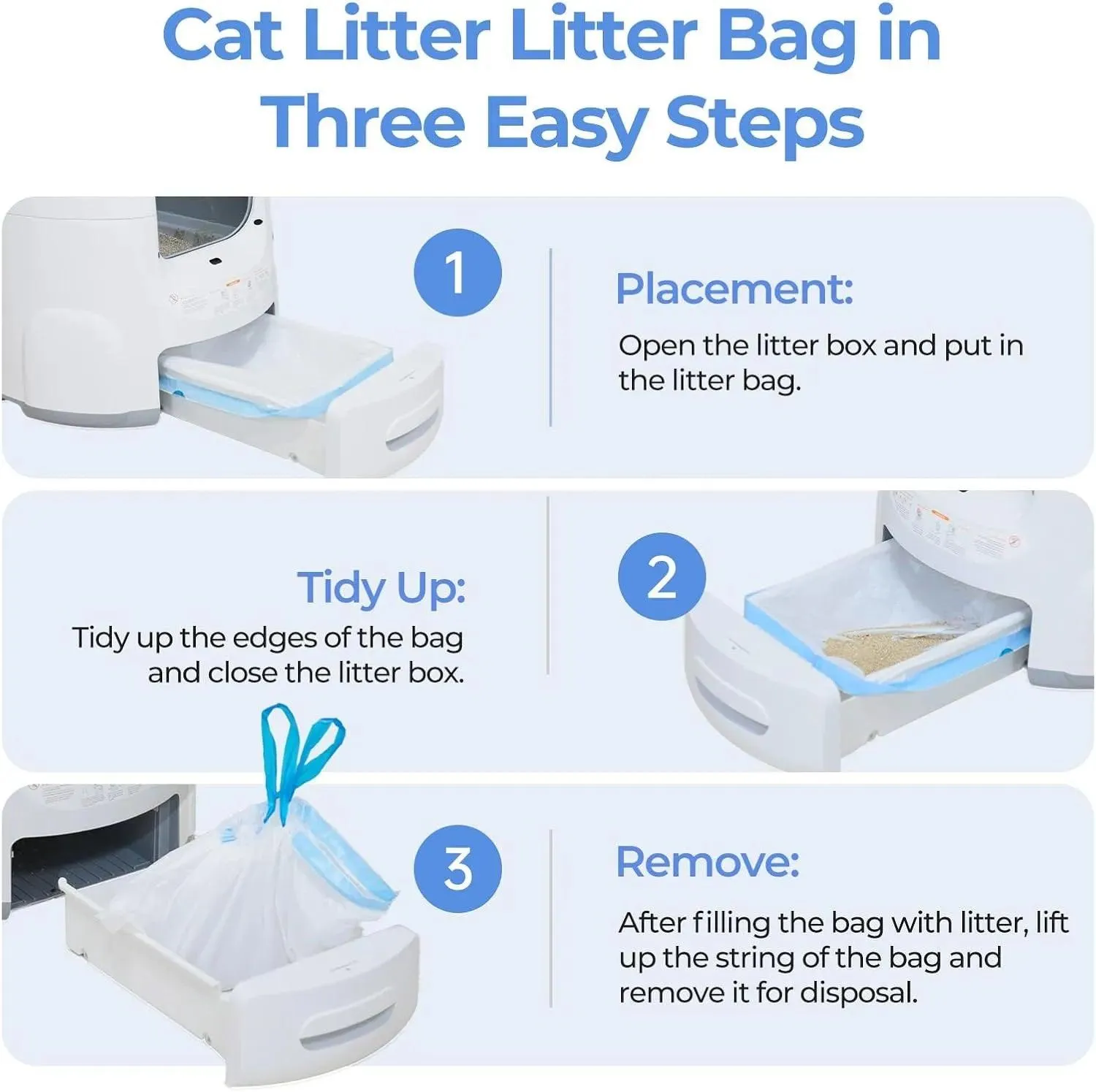 Amicura 12L Litter Bags with Handle, for cura 2（45 bags）