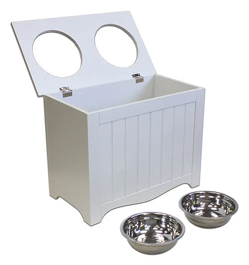 APetProject Winter White MDF Large Pet Food Server and Storage Box - 20"