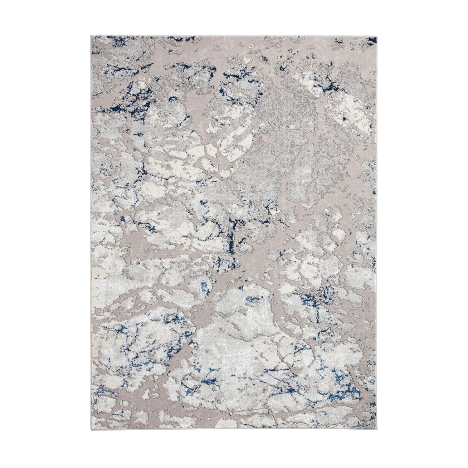 Apollo 2677 Grey and Navy Modern Abstract Rug