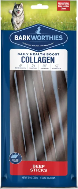 Barkworthies 12 Inch Collagen Grain Free Beef Stick For Dogs