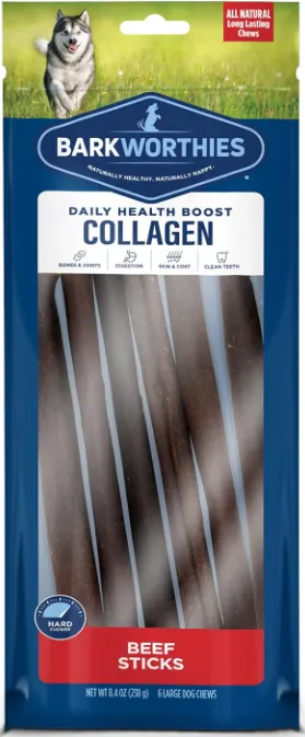 Barkworthies 12 Inch Collagen Grain Free Beef Stick For Dogs