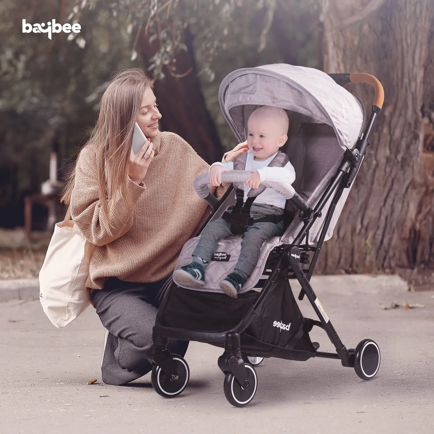 BAYBEE Foldable Baby Stroller Pram For Baby Boy Girl 0 To 3 Years With Metal Frame, 3-Position & Bassinet, Canopy, Parent Handle, 5 Point Safety Belt