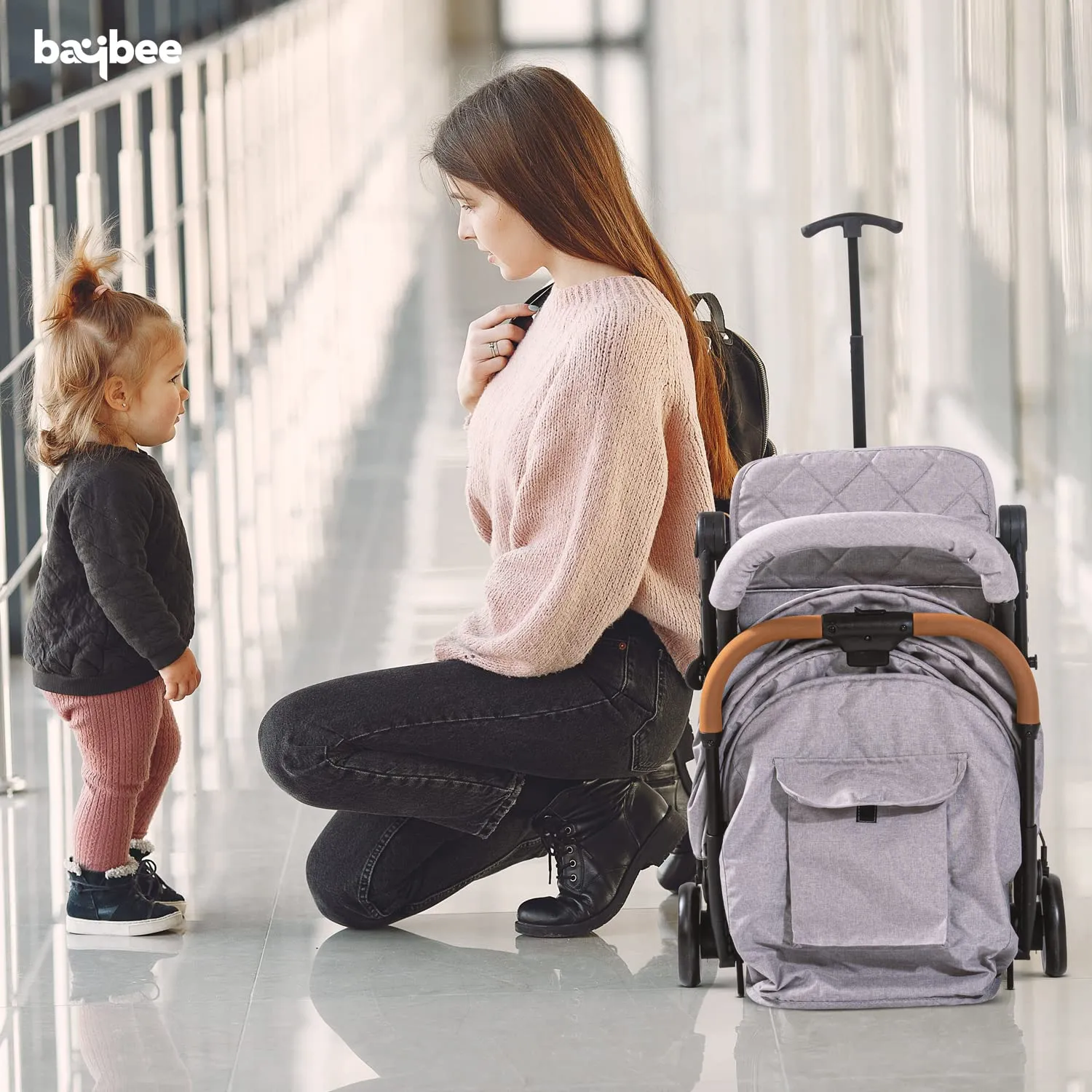 BAYBEE Foldable Baby Stroller Pram For Baby Boy Girl 0 To 3 Years With Metal Frame, 3-Position & Bassinet, Canopy, Parent Handle, 5 Point Safety Belt