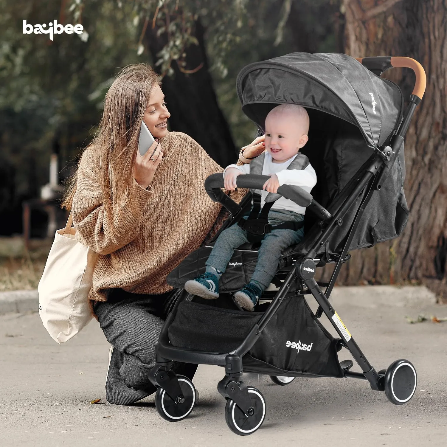 BAYBEE Foldable Baby Stroller Pram For Baby Boy Girl 0 To 3 Years With Metal Frame, 3-Position & Bassinet, Canopy, Parent Handle, 5 Point Safety Belt