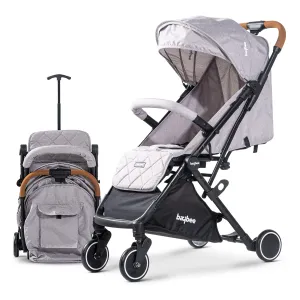 BAYBEE Foldable Baby Stroller Pram For Baby Boy Girl 0 To 3 Years With Metal Frame, 3-Position & Bassinet, Canopy, Parent Handle, 5 Point Safety Belt