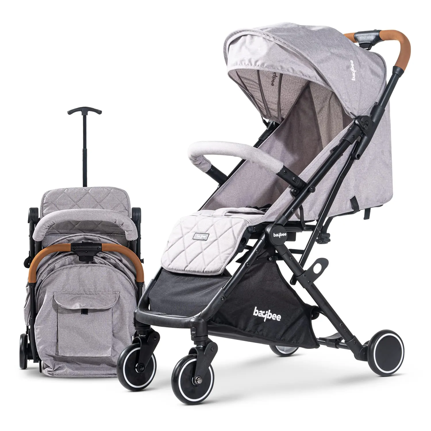BAYBEE Foldable Baby Stroller Pram For Baby Boy Girl 0 To 3 Years With Metal Frame, 3-Position & Bassinet, Canopy, Parent Handle, 5 Point Safety Belt