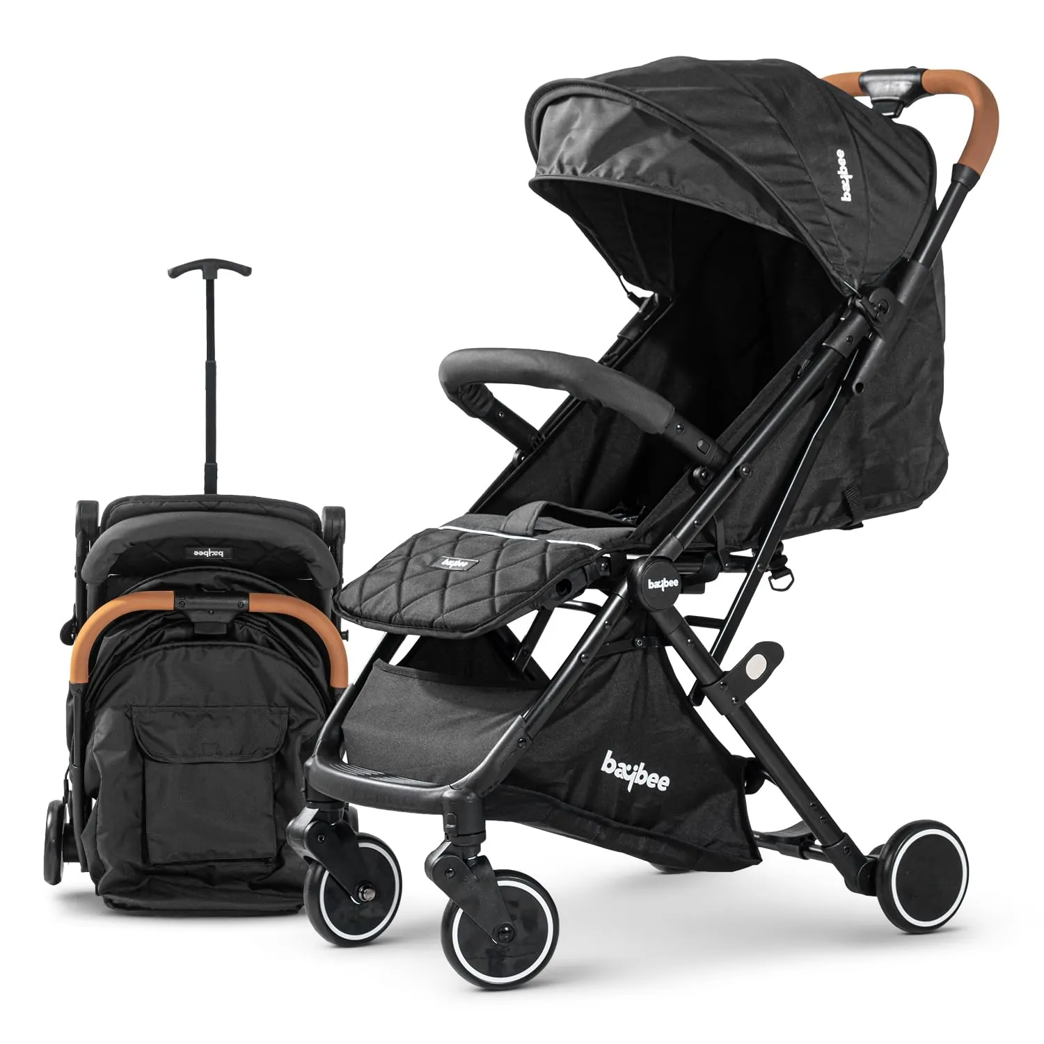 BAYBEE Foldable Baby Stroller Pram For Baby Boy Girl 0 To 3 Years With Metal Frame, 3-Position & Bassinet, Canopy, Parent Handle, 5 Point Safety Belt