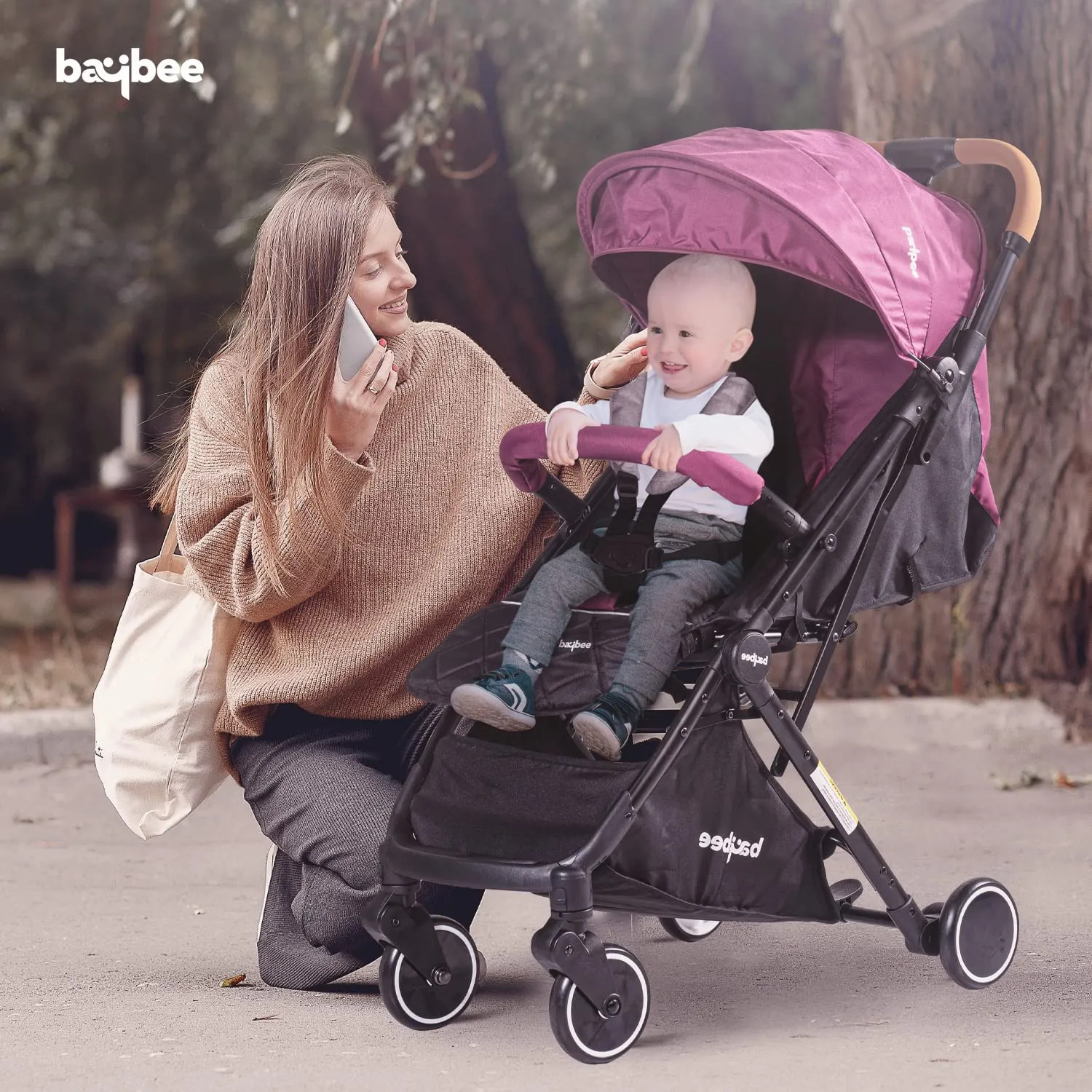 BAYBEE Foldable Baby Stroller Pram For Baby Boy Girl 0 To 3 Years With Metal Frame, 3-Position & Bassinet, Canopy, Parent Handle, 5 Point Safety Belt