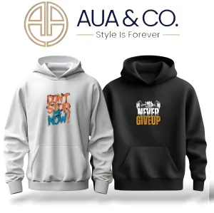 Bundle of 2 Men's Winter Fleece Hoodies – Stylish Prints