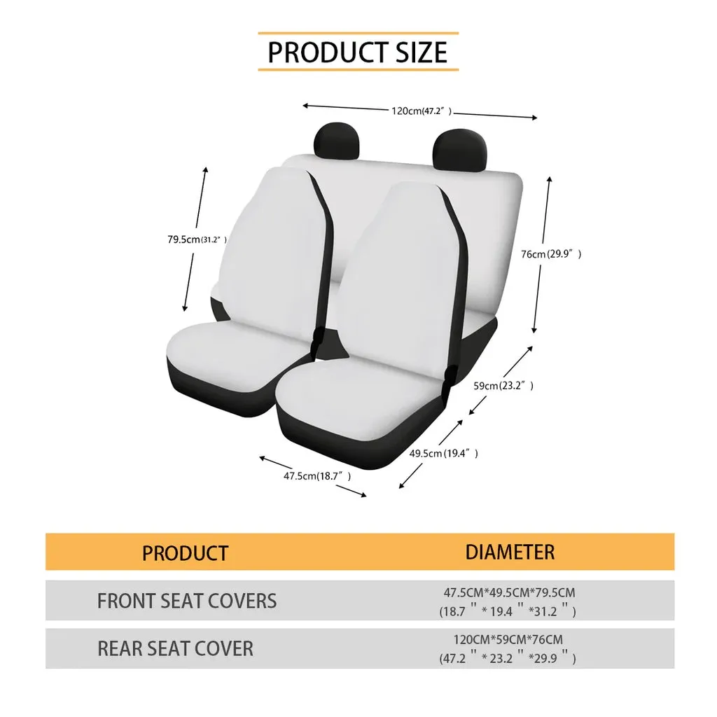 Custom Face Black Car Accessories Set Car Seat Covers Set of 4 Steering Wheel Cover Car Floor Mats Car Shift Knob Cover&Hand Brake Cover Seat Belt Pads