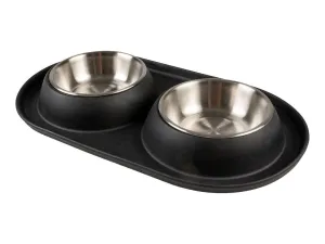 Dinner set no-spill rubber 2x220ml - Ø11,3cm black