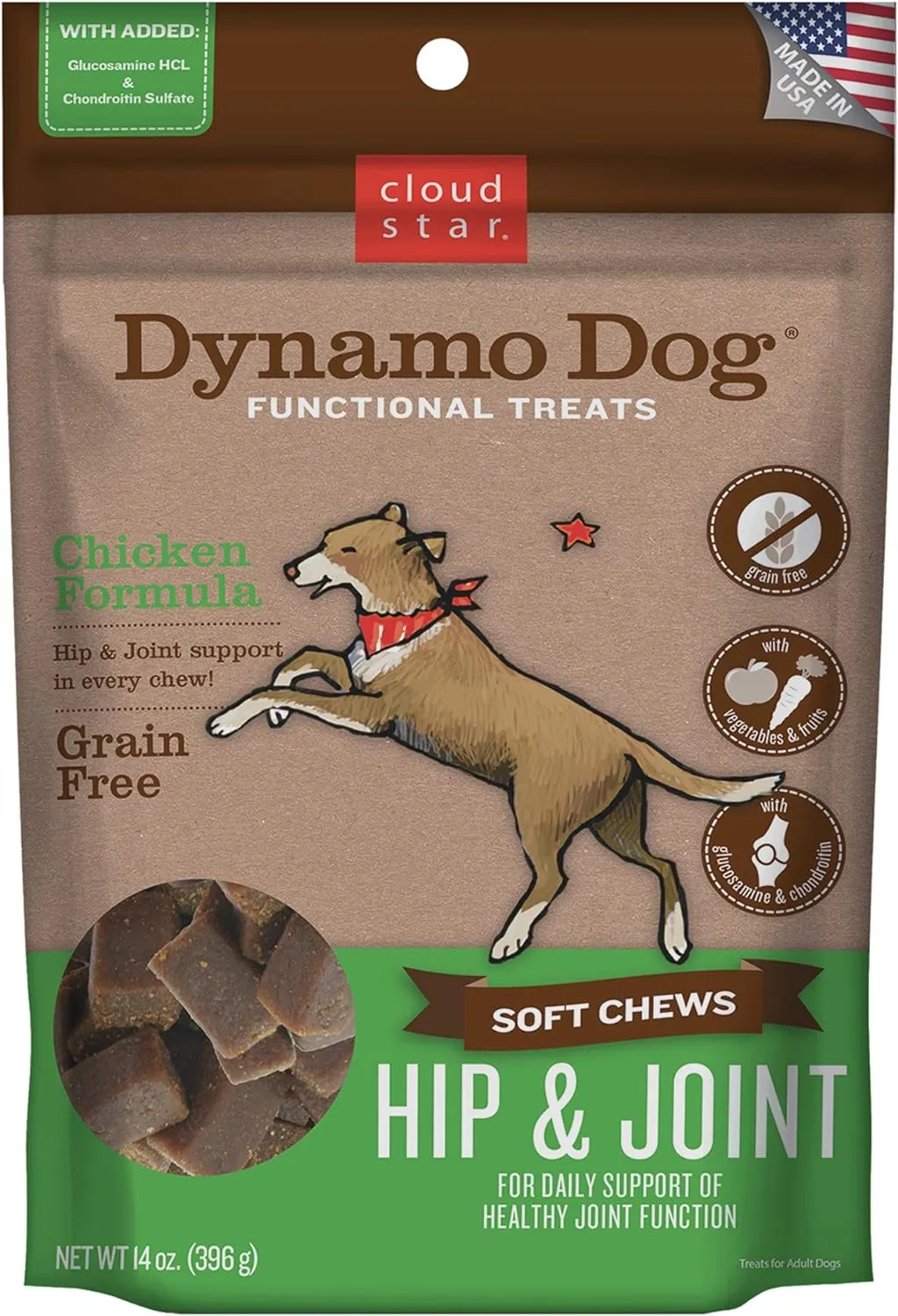 Dynamo Dog Hip & Joint Functional Soft Chews Dog Treats (Chicken) - 14oz