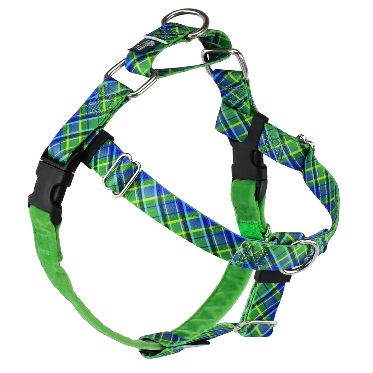 Electric Glow Green Plaid EarthStyle Freedom No-Pull Dog Harness