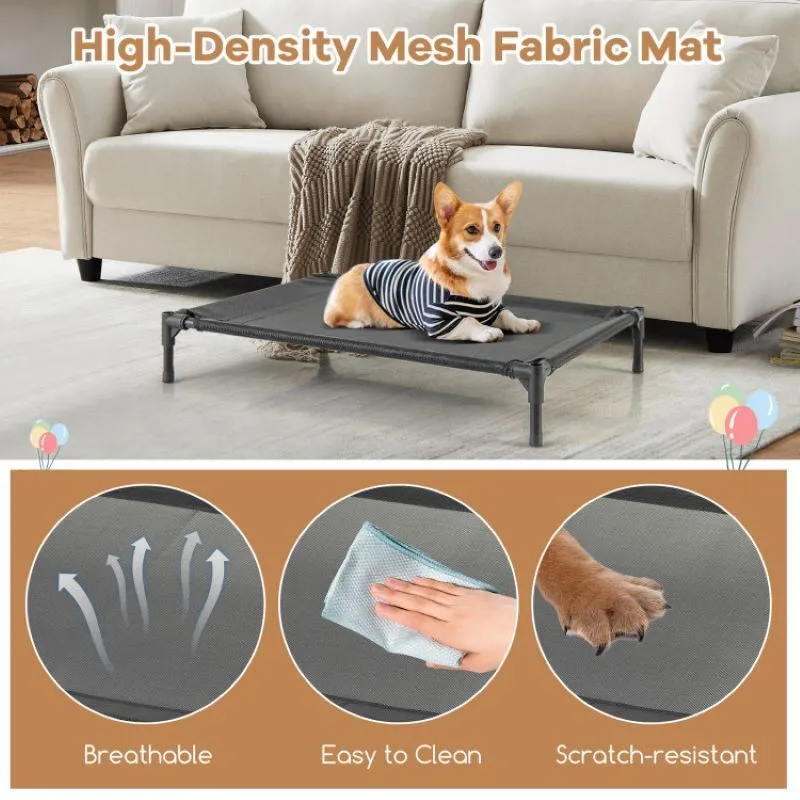 Elevated Covered Bed with Ventilated Windows for Indoor or Outdoor Use for Dogs