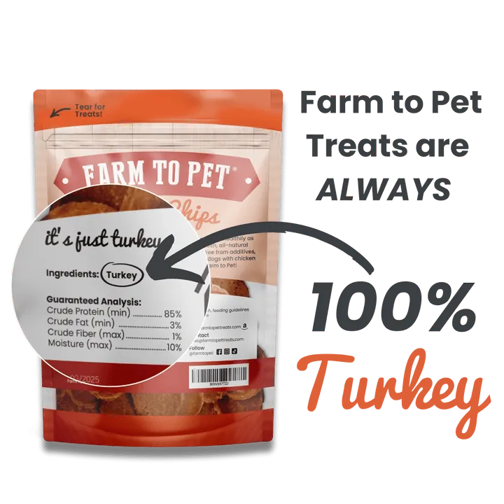 Farm To Pet Turkey Chips Single Ingredient Dog Treats