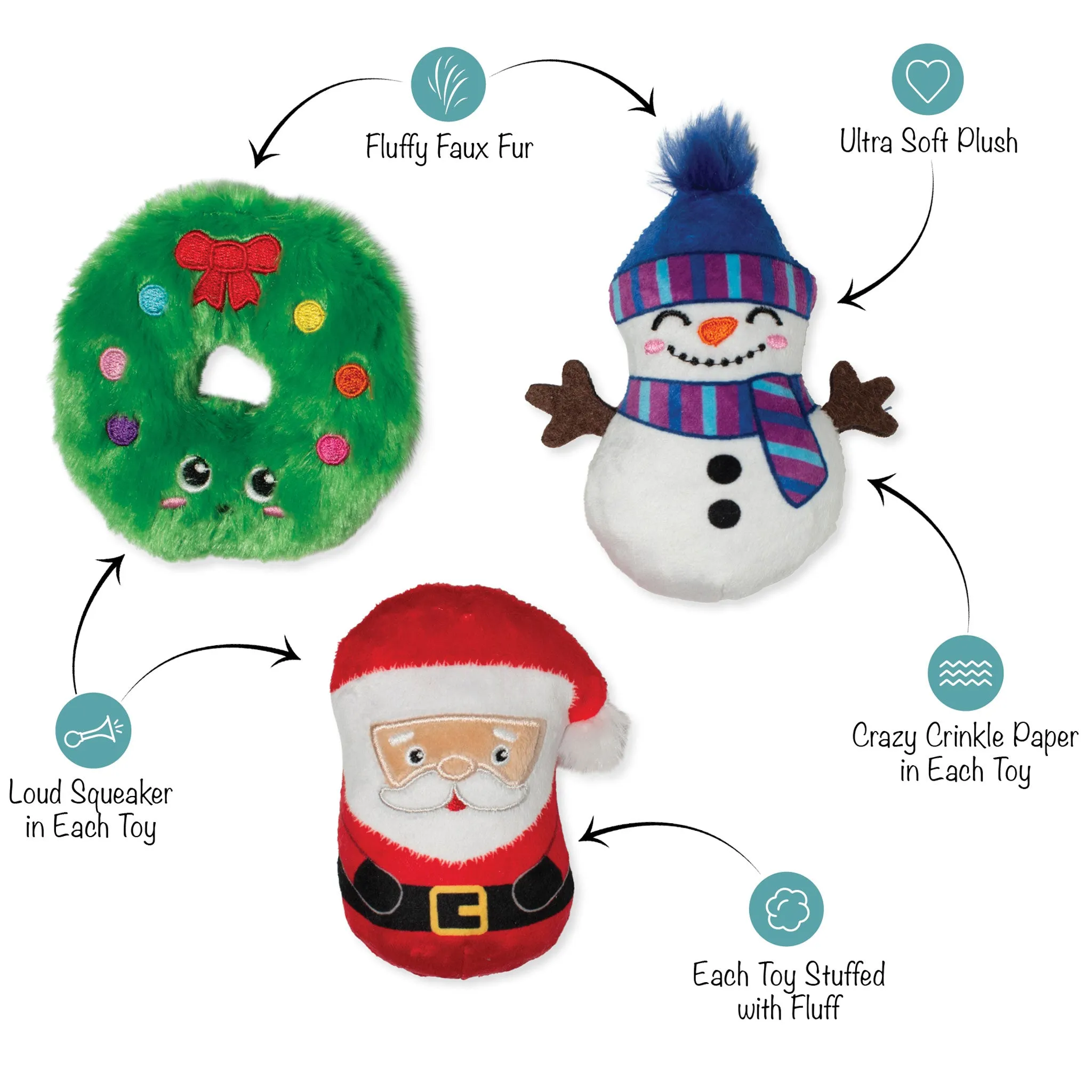 Fringe Great Chemis-tree Dog Toys - 3 pack