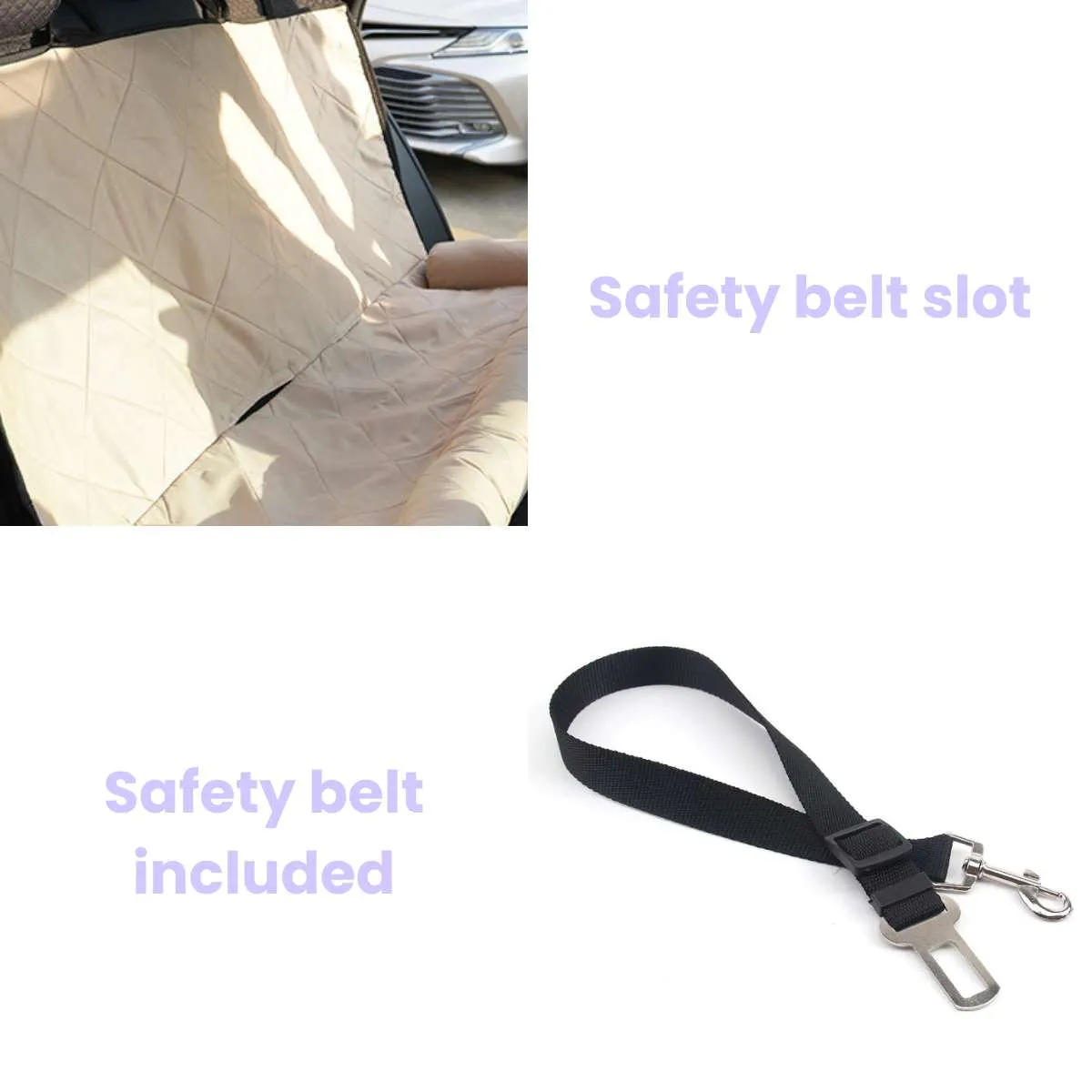Julibee X-Large Dog Car Seat Mat（safety belt included）