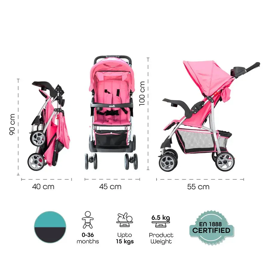 Moon Trek One Fold Stroller (Pink)