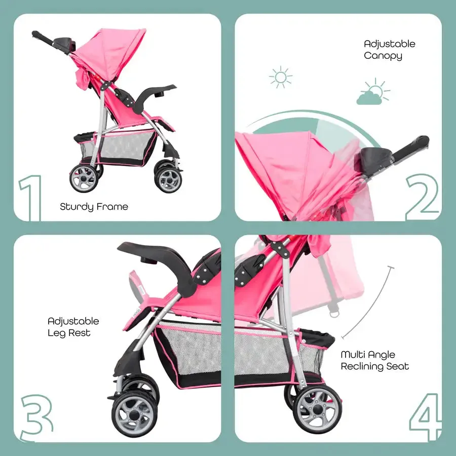 Moon Trek One Fold Stroller (Pink)