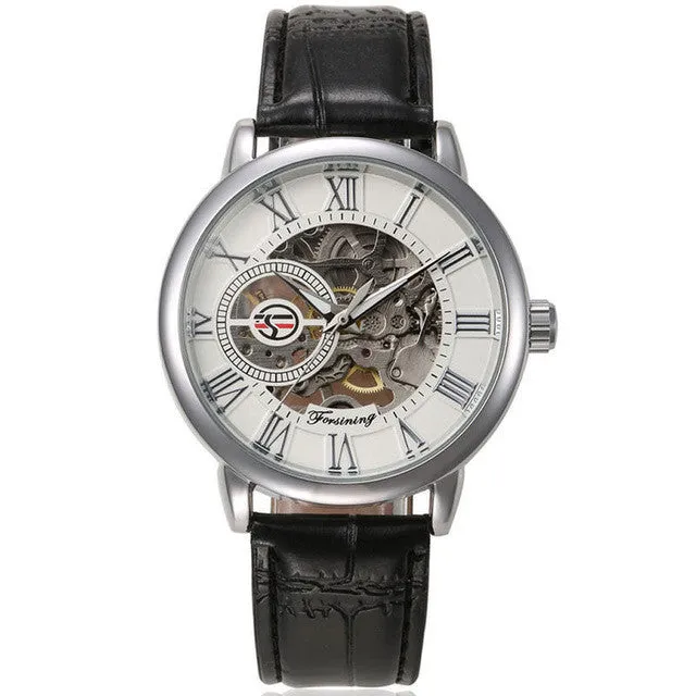 New Roman Number Sport Design Bezel Golden Watch Mens Watches Top Brand Luxury Montre Homme Clock Men Automatic Skeleton Watch