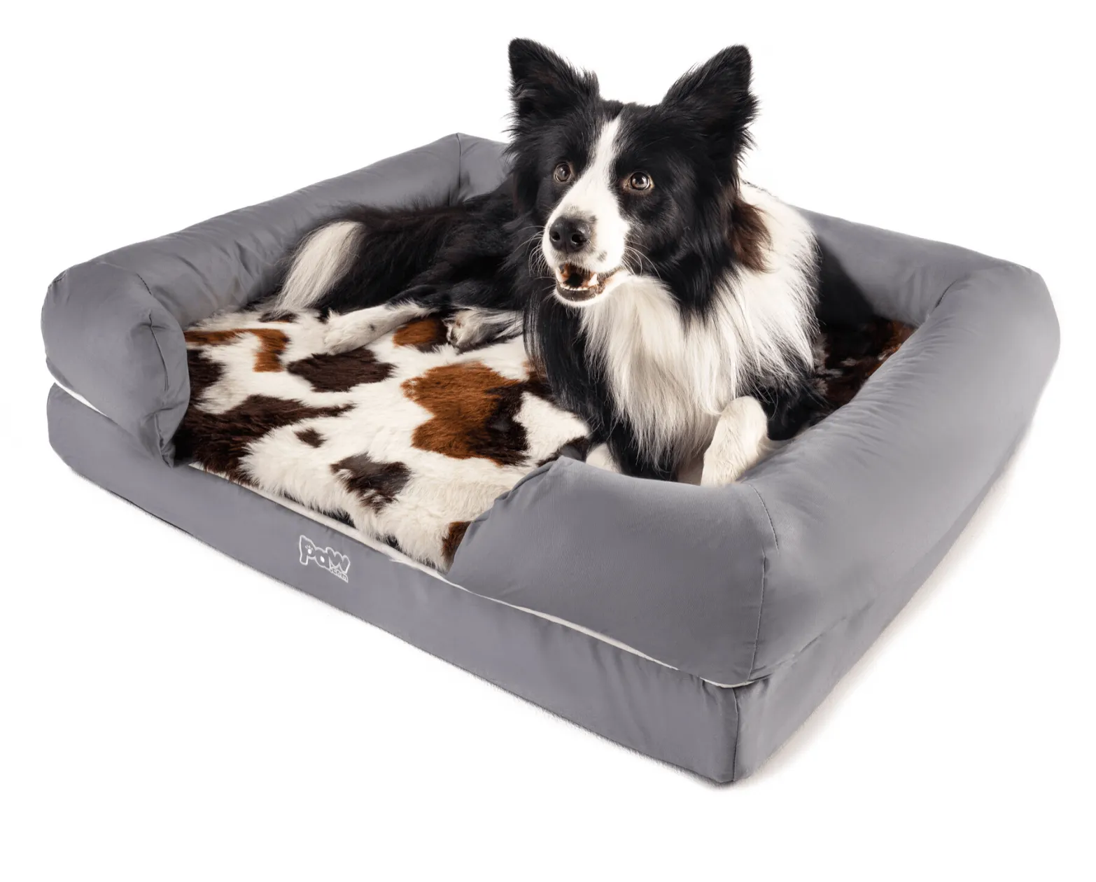PupLounge™ Topper - Brown Faux Cowhide Topper (Bed Not Included)