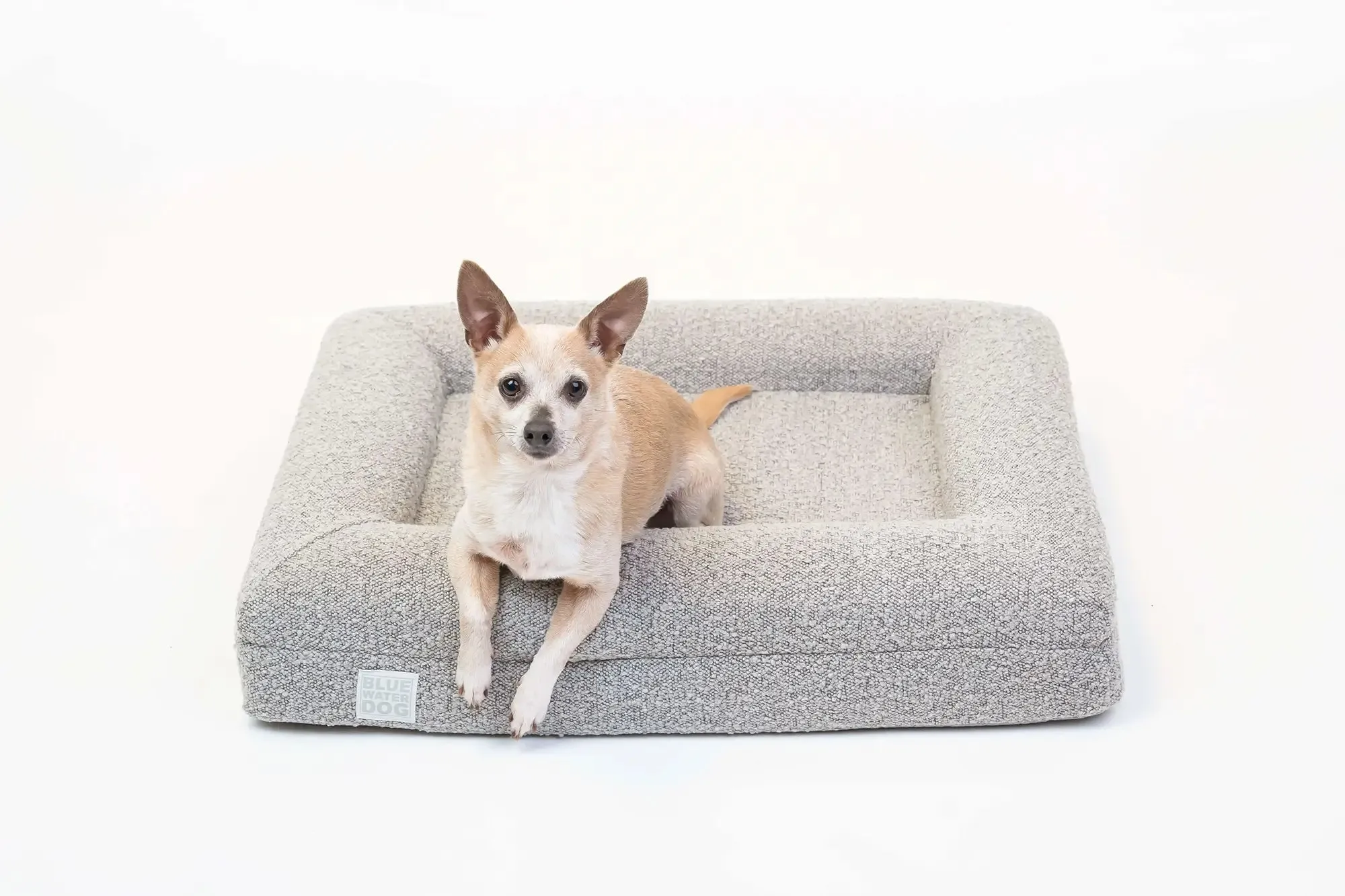 Small Luxury Bouclé Orthopedic Bluewater Dog Bed (Sand)