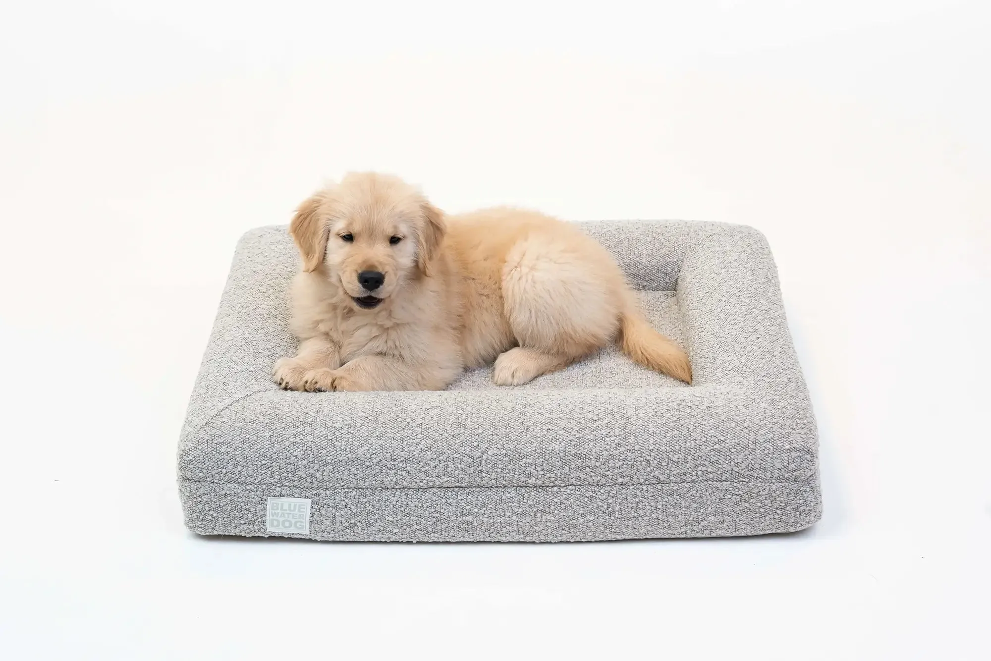 Small Luxury Bouclé Orthopedic Bluewater Dog Bed (Sand)