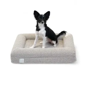 Small Luxury Bouclé Orthopedic Bluewater Dog Bed (Sand)