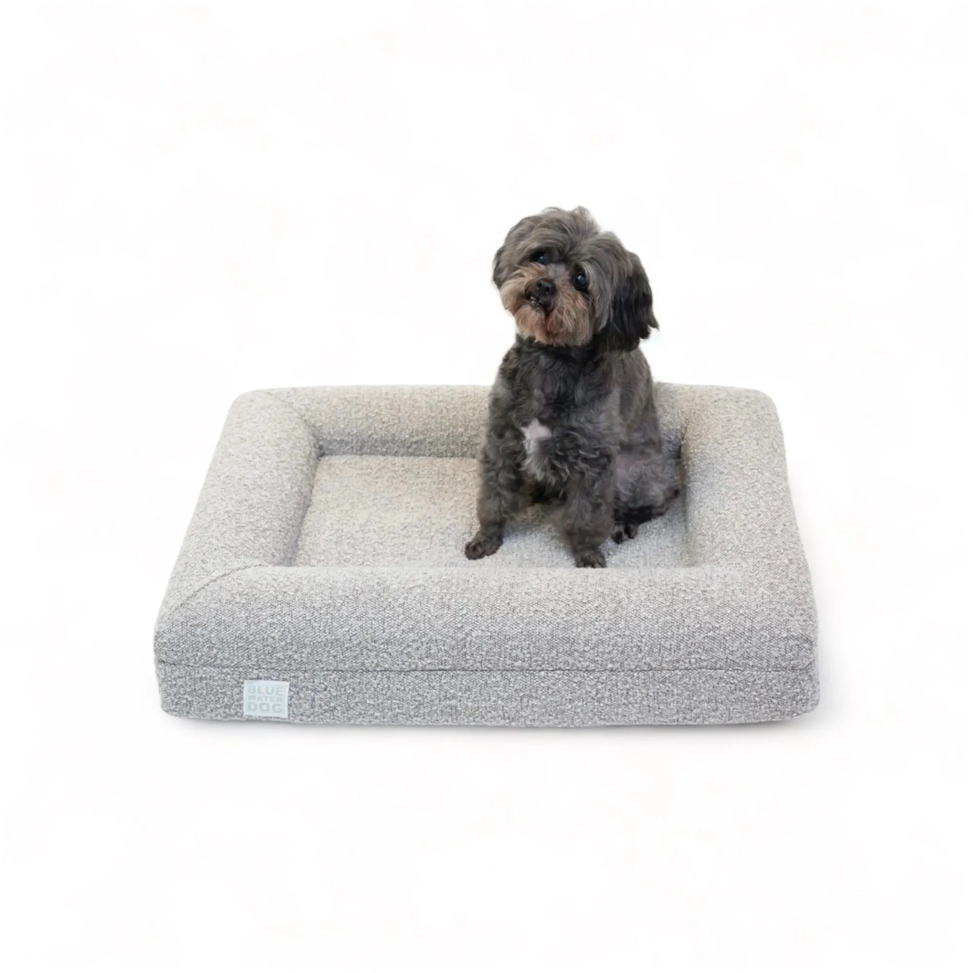 Small Luxury Bouclé Orthopedic Bluewater Dog Bed (Sand)