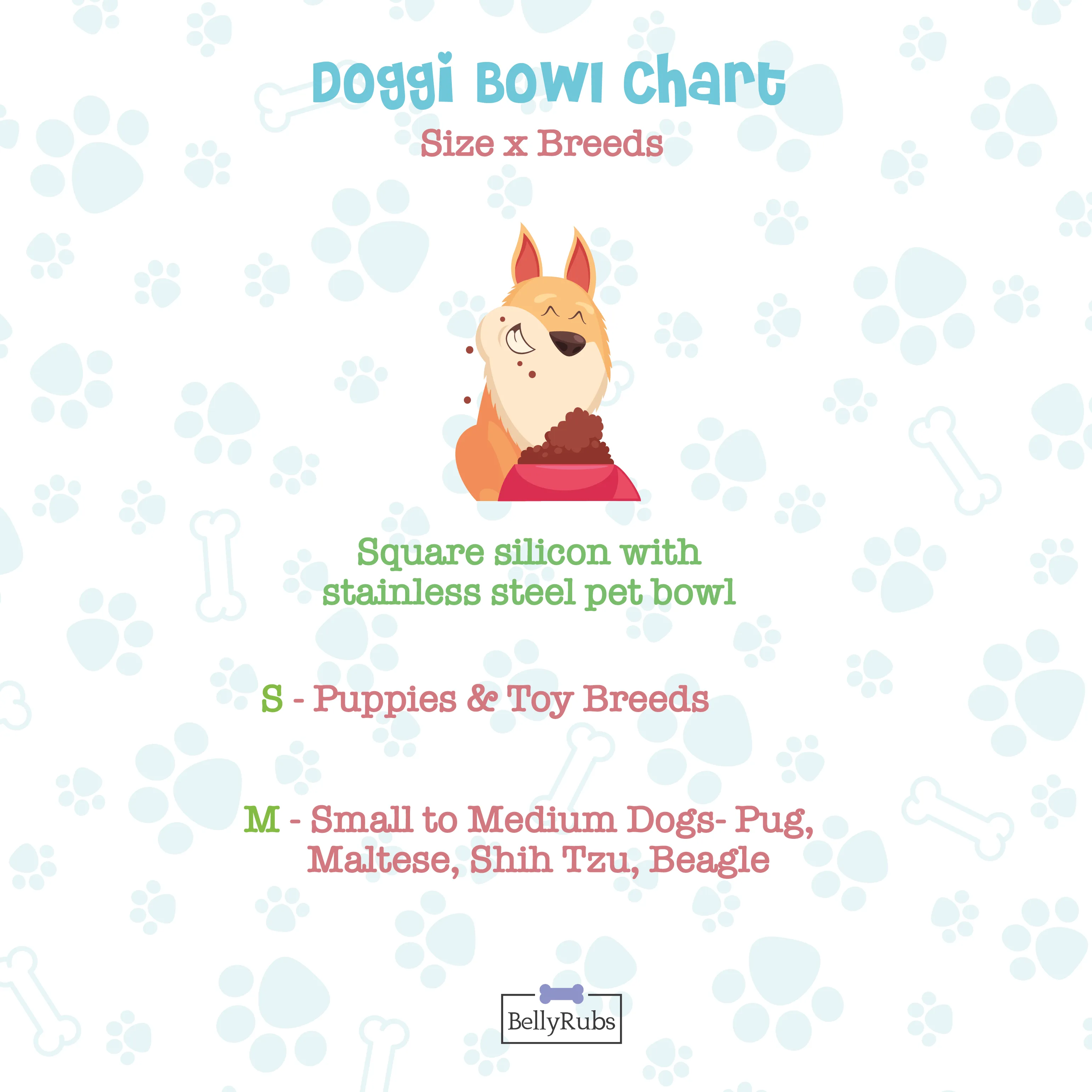 Square Silicon with Stainless Steel Pet Bowl-Orange