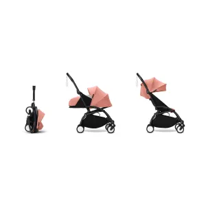Stokke YOYO³ 0  6  Complete Baby Stroller Set - Black Frame with Ginger 0  Newborn Pack & 6  Color Pack