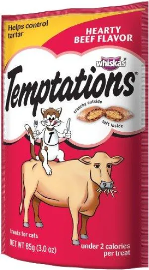 Temptations Hearty Beef Flavor Cat Treats (3-oz)