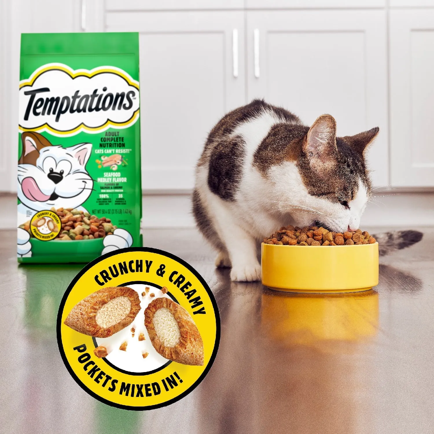 Temptations Seafood Medley Flavor Adult Dry Cat Food, 3.15 Lb Bag