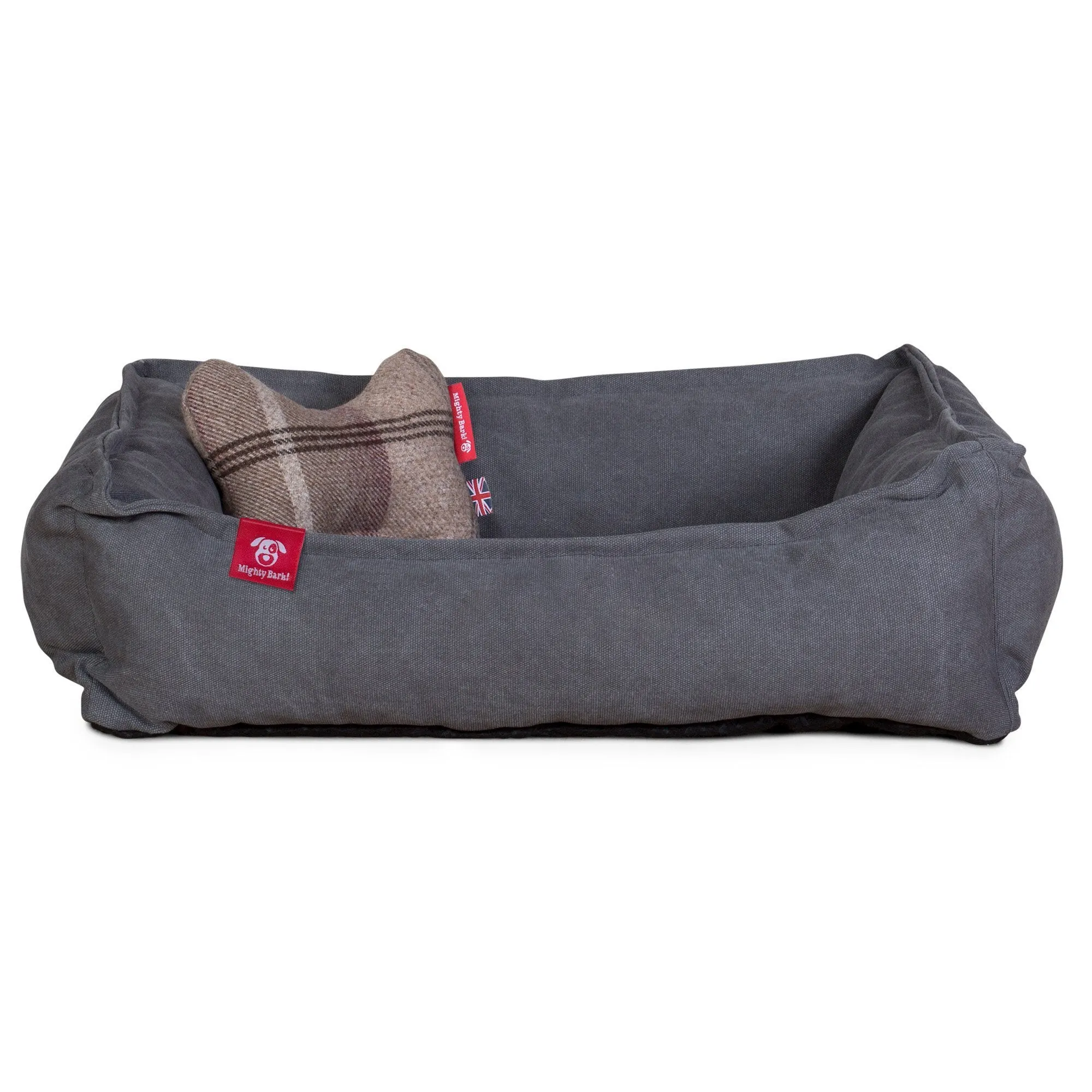 The Bone - Bone Shaped Pillow For On Dog Beds - Tartan Mulberry
