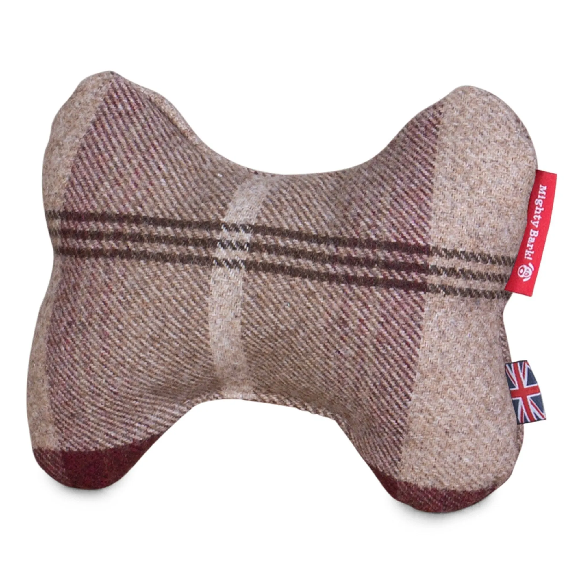 The Bone - Bone Shaped Pillow For On Dog Beds - Tartan Mulberry