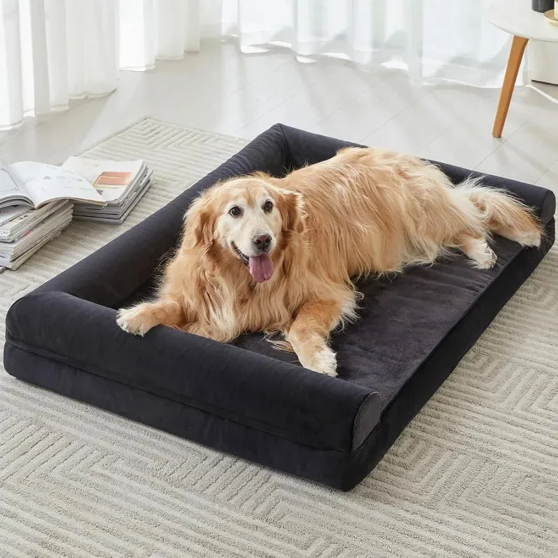 Washable Dog Bed for Extra Large Dogs | Orthopedic Big Dog Couch Bed with Removable Cover