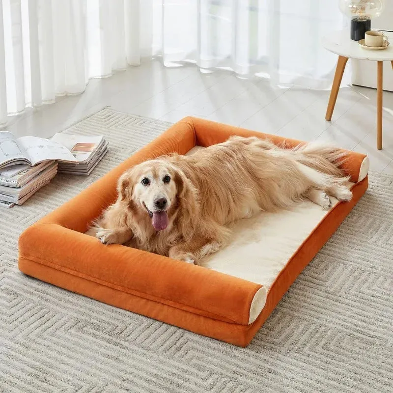 Washable Dog Bed for Extra Large Dogs | Orthopedic Big Dog Couch Bed with Removable Cover