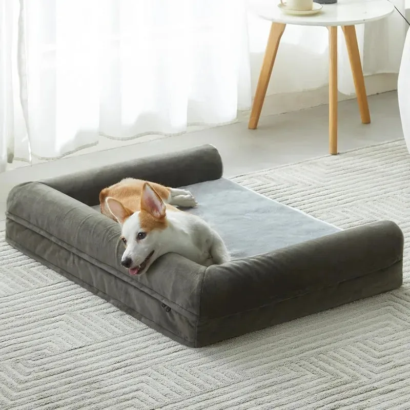 Washable Dog Bed for Extra Large Dogs | Orthopedic Big Dog Couch Bed with Removable Cover