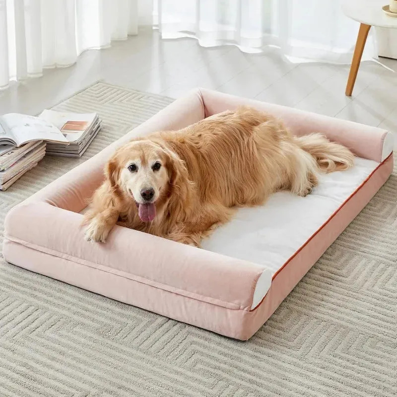 Washable Dog Bed for Extra Large Dogs | Orthopedic Big Dog Couch Bed with Removable Cover